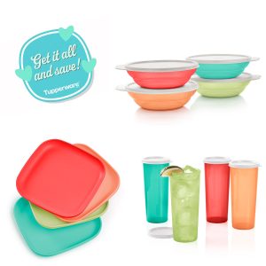 Tupperware? 20-Piece Summer Serving Set with Lids | Tumblers. Plates. Bowls