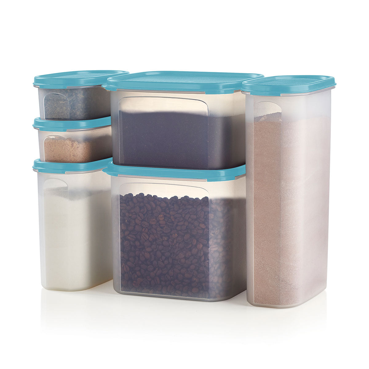 Tupperware? Modular Mates? Food Storage Containers | Stackable Pantry | 6-Piece Set with Lids - Image 4